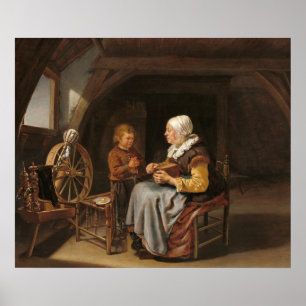 Saying Grace - Frans van Mieris Fine Art Poster