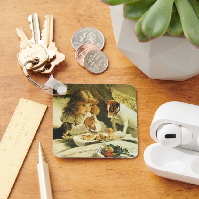 Saying Our Prayers, Suspense Charles Burton Barber Key Ring (Desk)