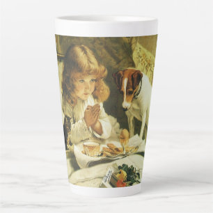 Saying Our Prayers, Suspense Charles Burton Barber Latte Mug
