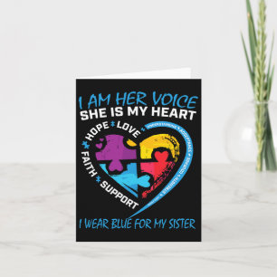 Sayings Puzzle I Wear Blue For My Sister Autism Aw Card