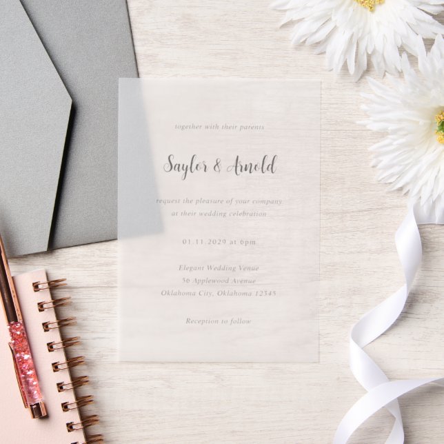 Saylor Modern Wedding Vellum Invitations (Wedding)