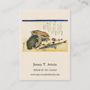 Sayori & Awabi (Halfbeak, Abalone) Hiroshige Fish Business Card