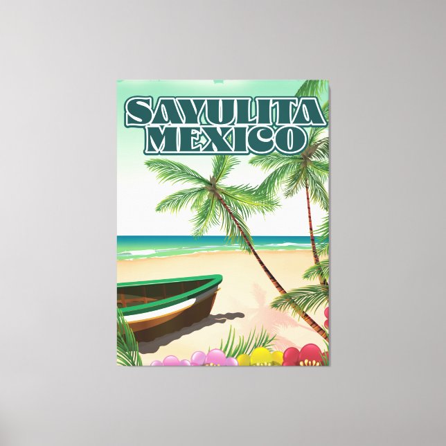 Sayulita Mexico beach poster Canvas Print (Front)