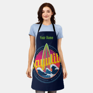 Sayulita Mexico Surfer Vintage Wave Sunset Bigwave Apron