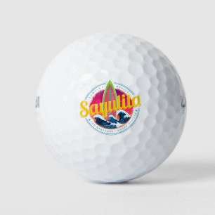 Sayulita Mexico Surfer Vintage Wave Sunset Bigwave Golf Balls