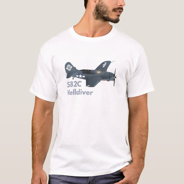 SB2C Helldiver / A-25 Shrike WW2 Aeroplane T-Shirt (Front)