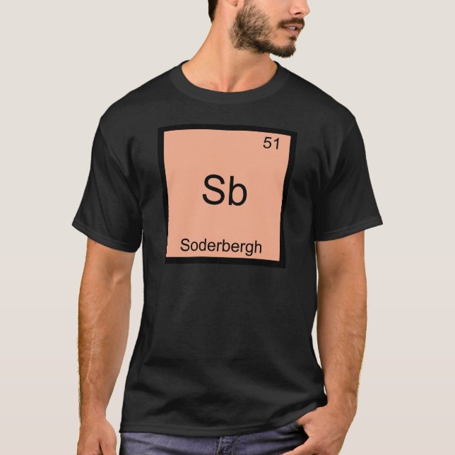 Sb - Soderbergh Funny Chemistry Element Symbol Tee (Front)