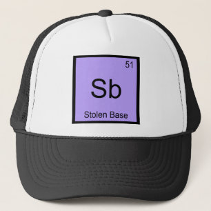 Sb - Stolen Base Chemistry Element Symbol Baseball Trucker Hat