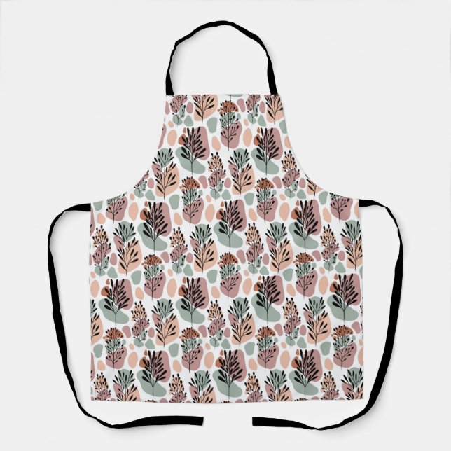 Sbstract leaves and organic shapes apron (Front)