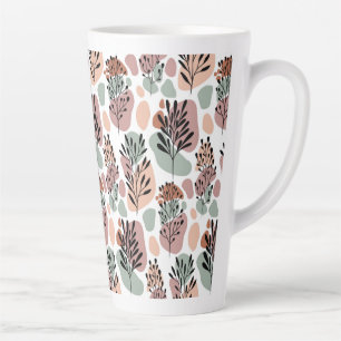 Sbstract leaves and organic shapes latte mug