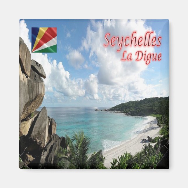 SC004 SEYCHELLES, La Digue, Africa, Fridge Magnet (Front)
