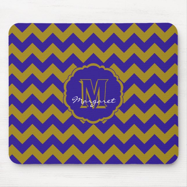 SC Chevron Mouse Pad-Blue and Gold Pad (Front)