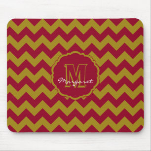 SC Chevron Mouse Pad-Burgundy and Gold Mouse Pad