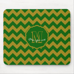 SC Chevron Mouse Pad-Green and Gold Pad