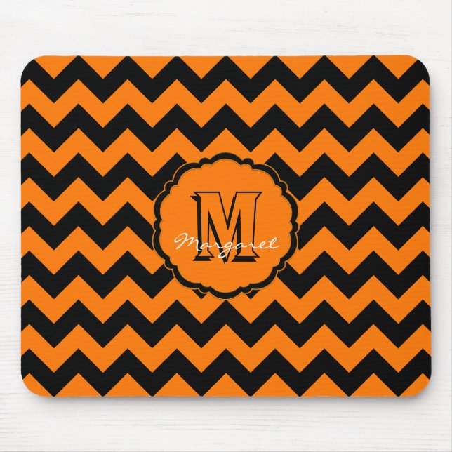 SC Chevron Mouse Pad-Orange and Black Pad (Front)