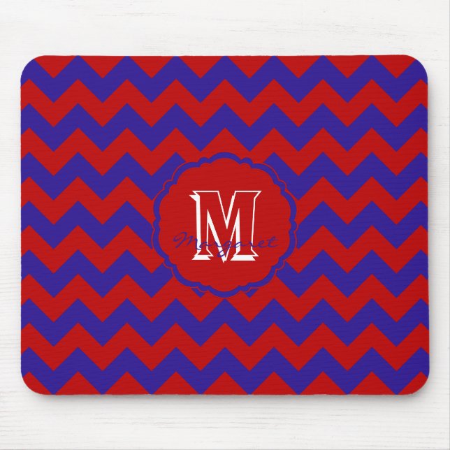 SC Chevron Mouse Pad-Red and Blue Pad (Front)