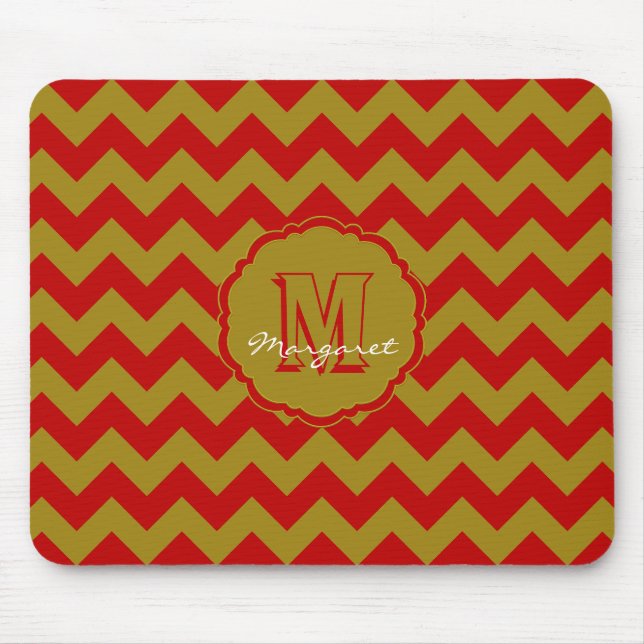 SC Chevron Mouse Pad-Red and Gold Pad (Front)