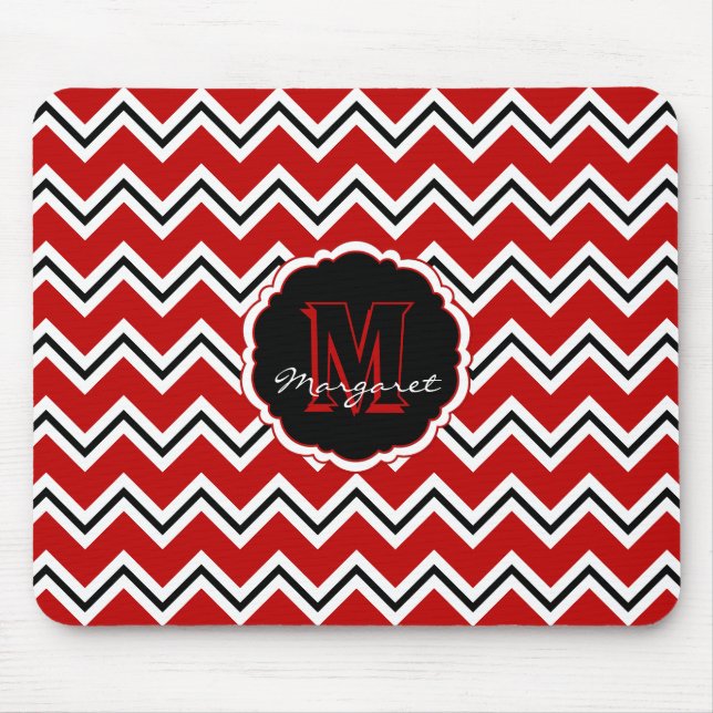 SC Chevron Mouse Pad-Red,White and Black Pad (Front)