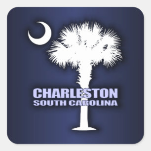SC Palmetto & Crescent (Charleston) Square Sticker