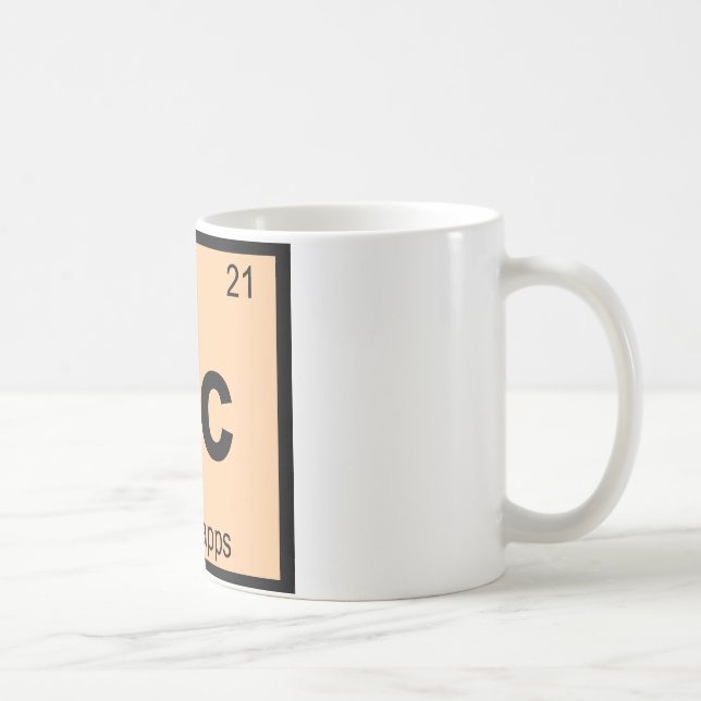 Sc - Schnapps Chemistry Periodic Table Symbol Coffee Mug (Right)