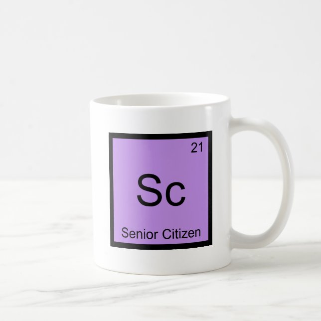 Sc - Senior Citizen Funny Chemistry Element Symbol Coffee Mug (Right)