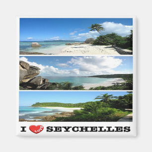 SC - Seychelles - Seychelles - I Love - Collage Magnet
