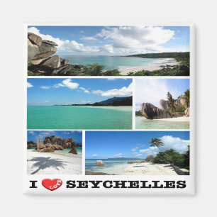SC - Seychelles - Seychelles - I Love - Collage Magnet