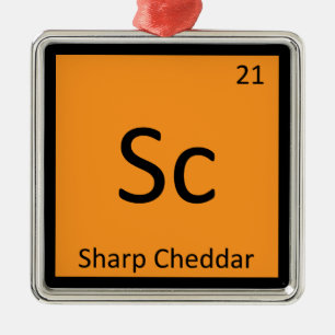 Sc - Sharp Cheddar Cheese Chemistry Periodic Table Metal Tree Decoration