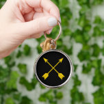 SCA Archery Marshal Keychain<br><div class="desc">"Sable,  two arrows in saltire or." Branch officer badge for the archery marshal of a group within the Society for Creative Anachronism.</div>