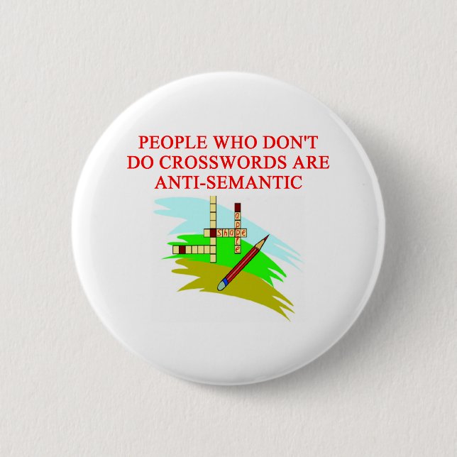 scabble and crossword game player design 6 cm round badge (Front)