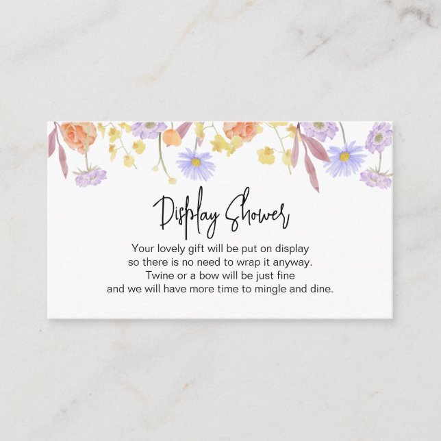 Scabiosa Wildflower Delicate Modern Display Shower Enclosure Card (Front)