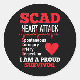 Scad Heart Attack Spontaneous Coronary Artery Diss Classic Round Sticker