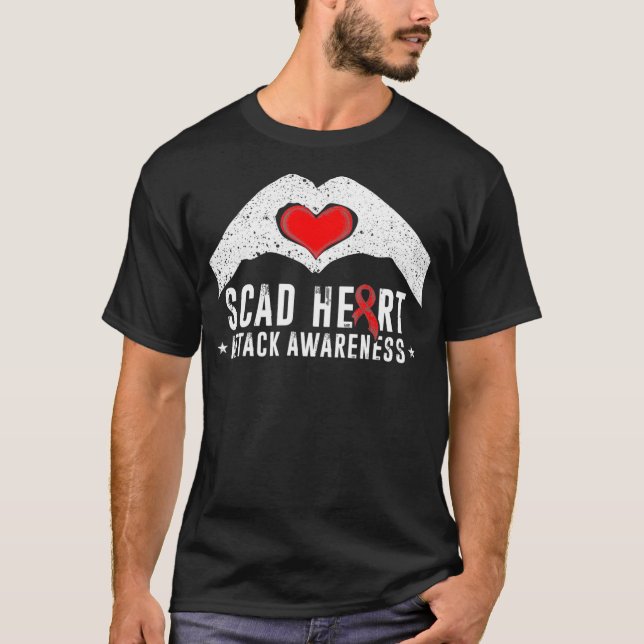 SCAD Heart Attack Survivor Art Flags Warrior Aware T-Shirt (Front)