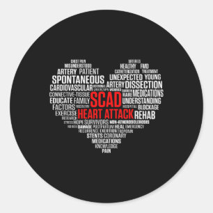 Scad Heart Attack Survivor Patient Warrior Awarene Classic Round Sticker