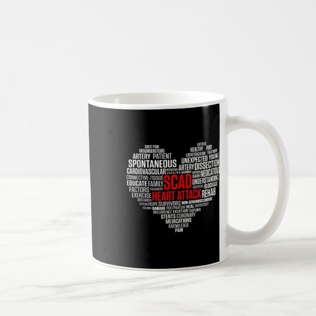 Scad Heart Attack Survivor Patient Warrior Awarene Coffee Mug (Right)