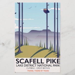 Scafell Pike, Cumbria, Vintage travel poster