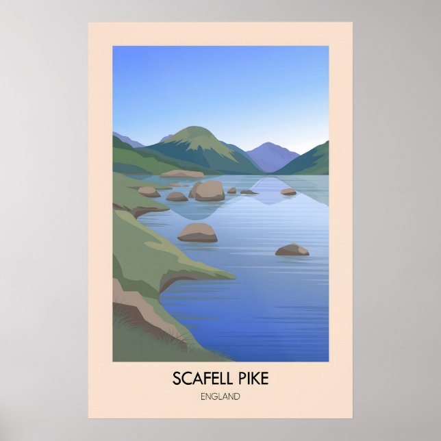 Scafell Pike Modern Travel Poster (Front)