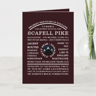 Scafell Pike, Mountain Expedition Information Card