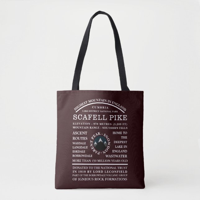 Scafell Pike, Mountain Expedition Information  Tote Bag (Front)