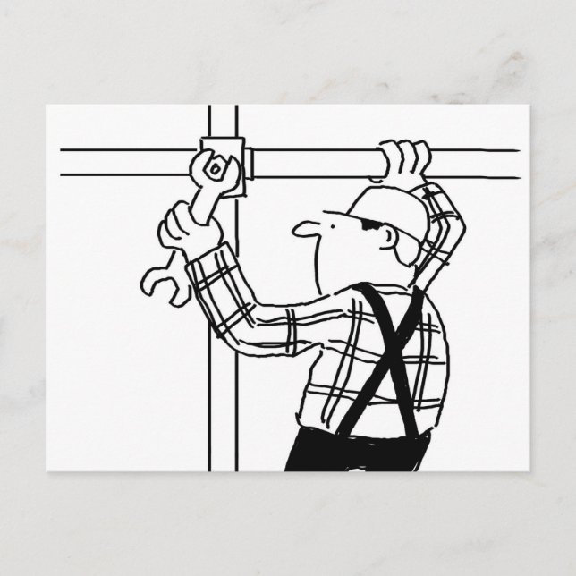 Scaffolder and Scaffolding Cartoon Postcard (Front)