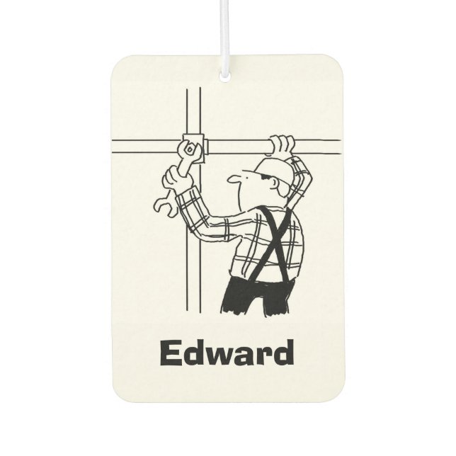Scaffolder Cartoon Personalised Car Air Freshener (Front)