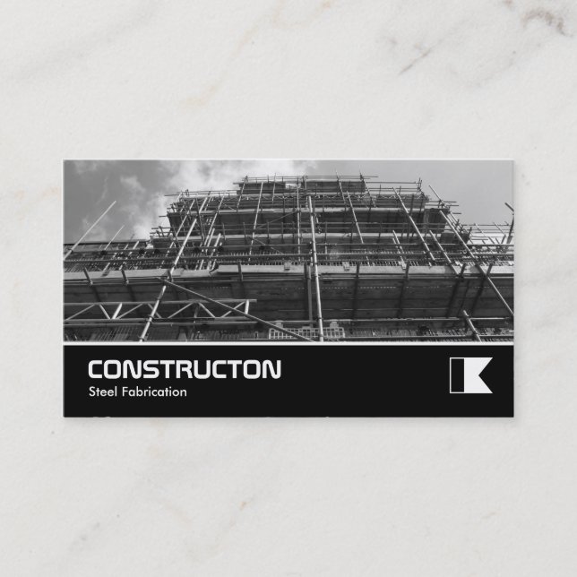 Scaffolding B&W Business Card (Front)