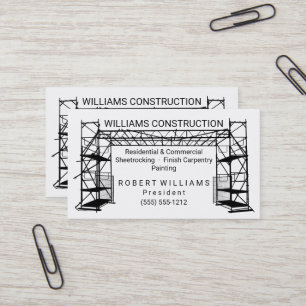Scaffolding Black   White Painting   Construction Business Card