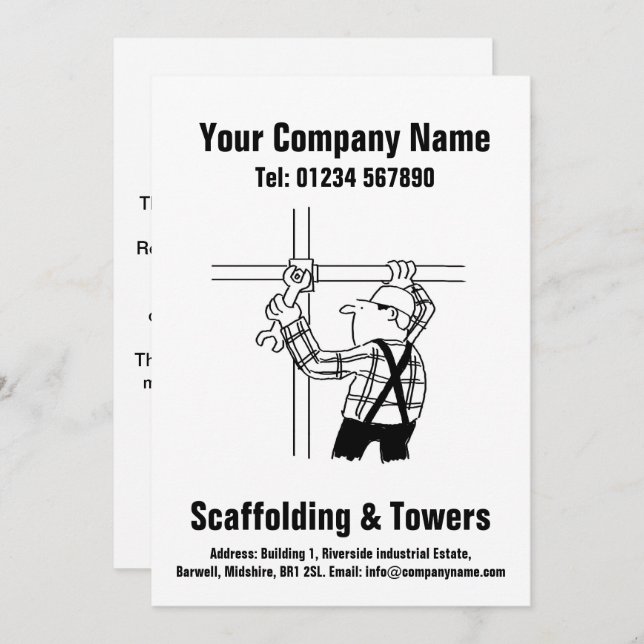 Scaffolding Cartoon Design Card (Front/Back)