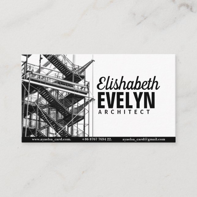 Scaffolding in Grayscale Photo Business Card (Front)