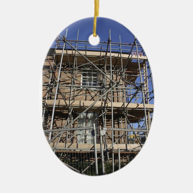 Scaffolding Oranament Ceramic Tree Decoration (Front)