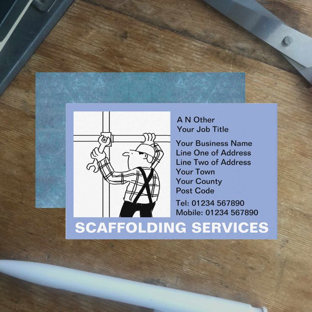 Scaffolding Services Cartoon Business Card (Creator Uploaded)