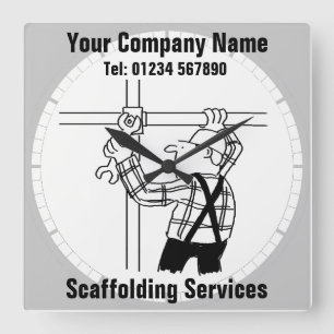 Scaffolding Services Square Wall Clock