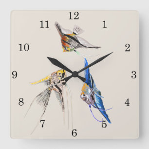 Scalar Fish Square Wall Clock