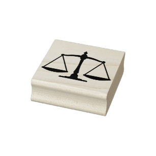 scale of justice art stamp